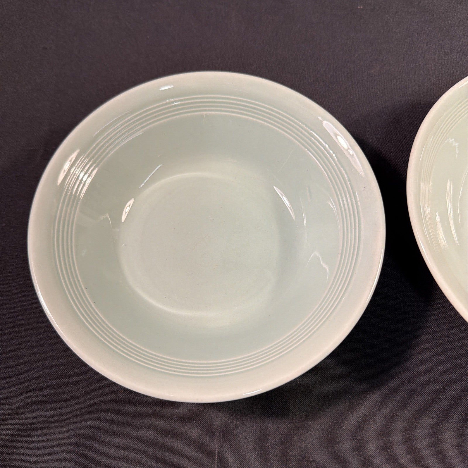 Wood's Ware Beryl Utility Green 2 X Cereal Bowls 16cm Diameter- (1937) 
