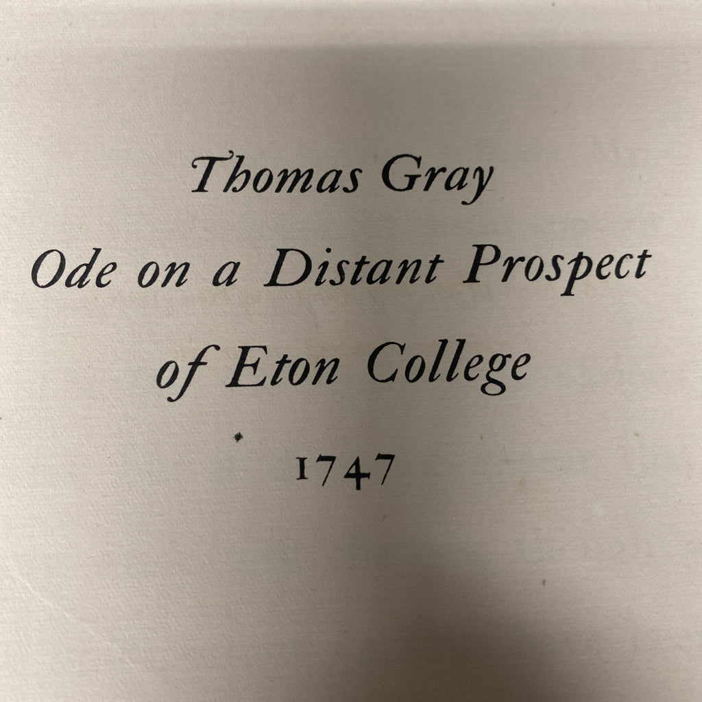 Book - Thomas Gray - Ode on a Distant Prospect of Eton College 1747 - 1924 -(1563)