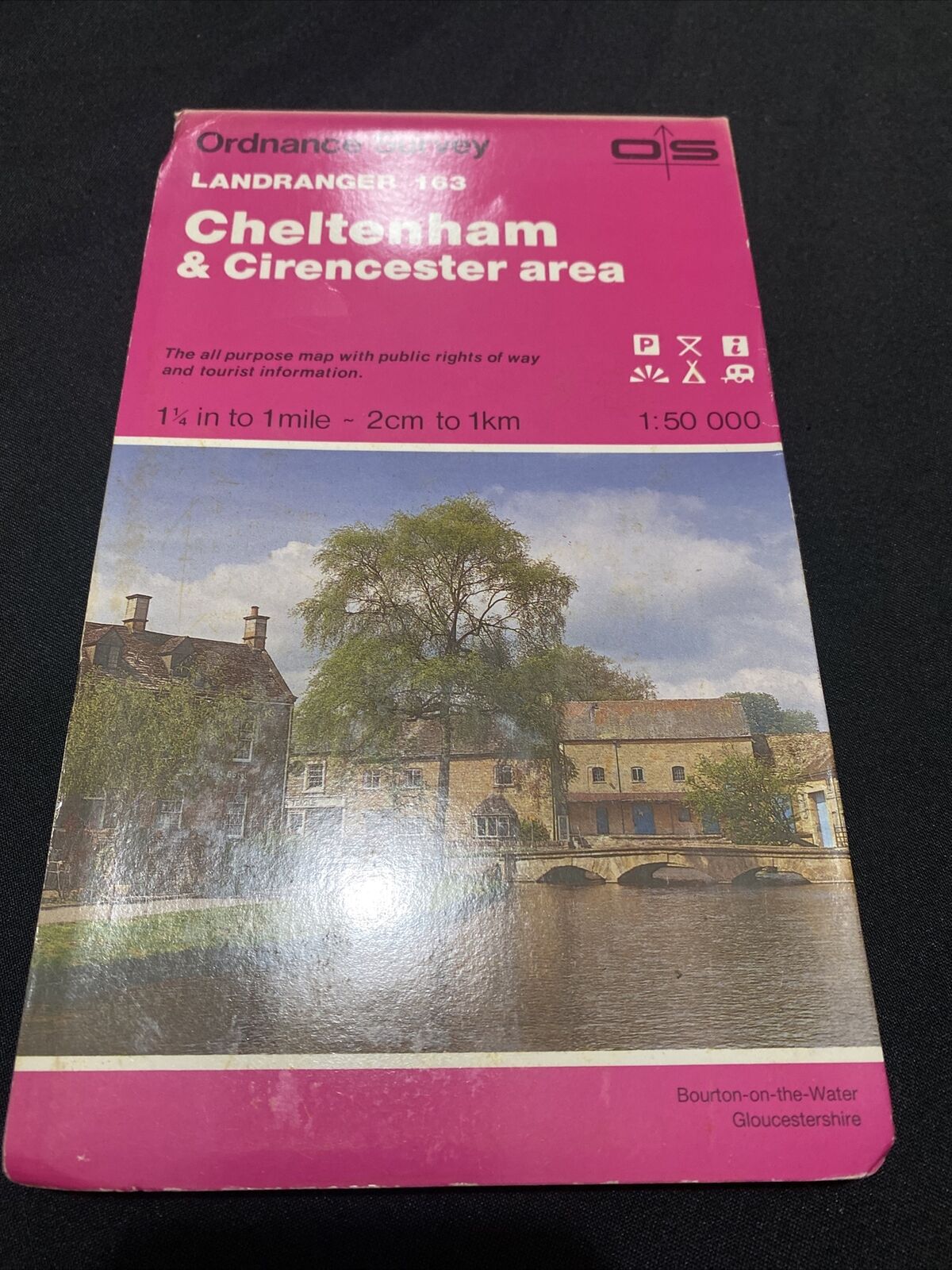 MAP - Ordnance Survey 2cm-1km '87 Landranger#163 Cheltenham Cirencester (8676