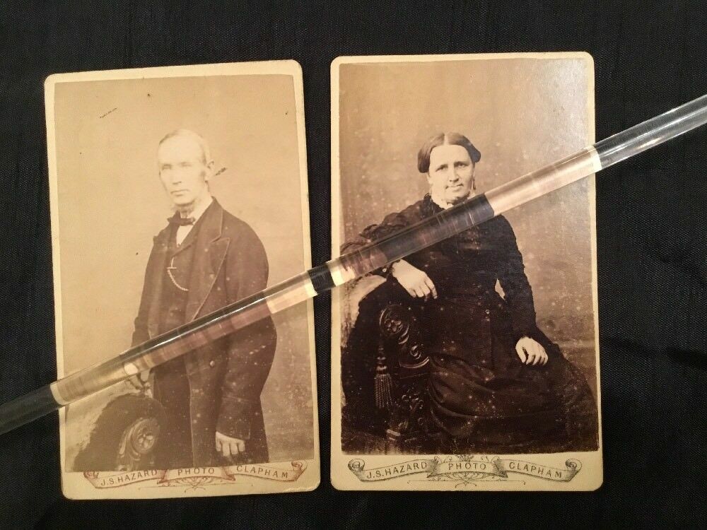 Victorian CDV Cabinet Photo -1870’s Hazard London X 2 Husband & Wife (2314