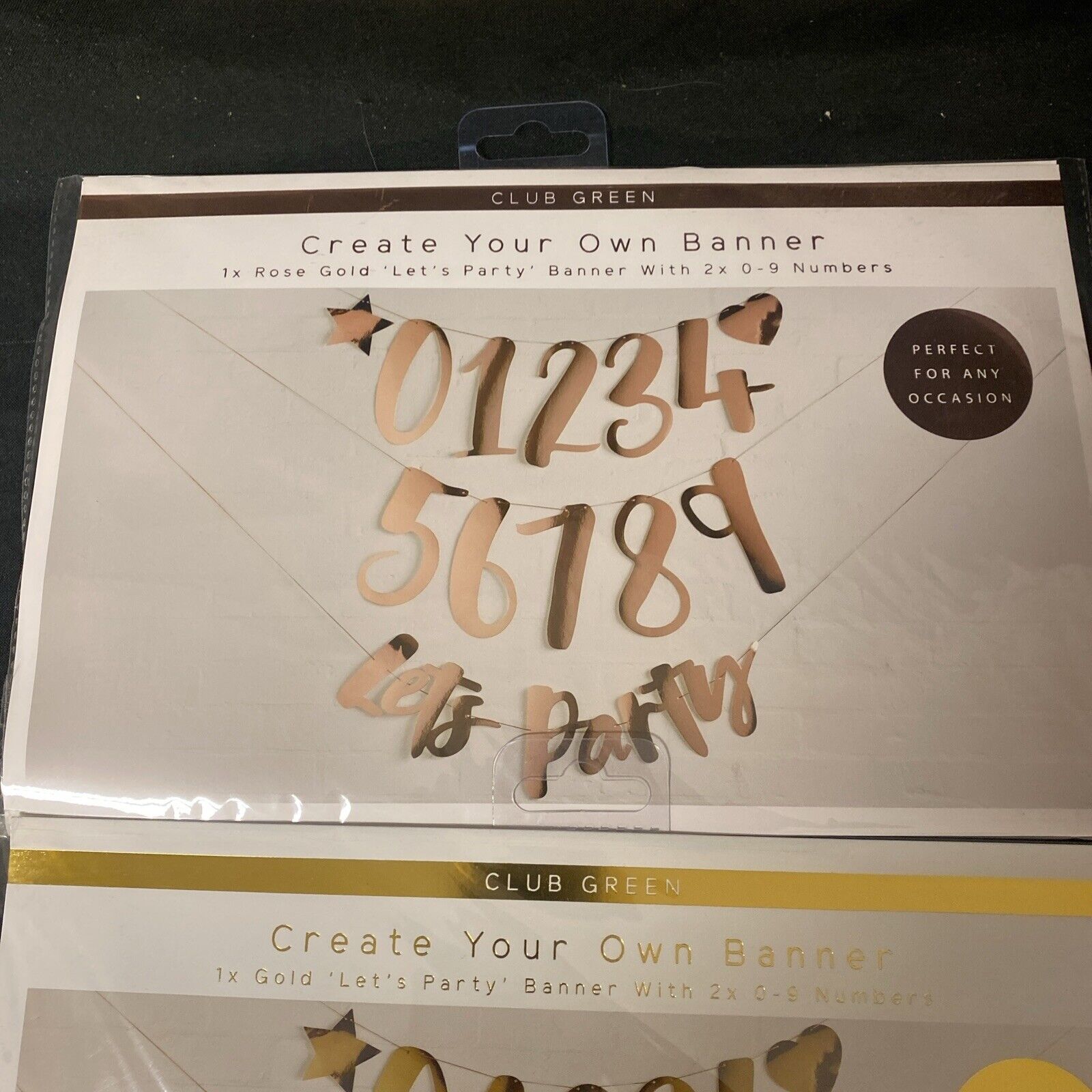 Create Your Own Banner x 2 packs GOLD / ROSE GOLD Party Birthday (5335)