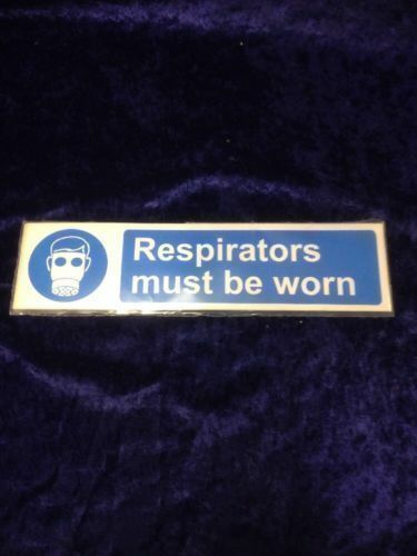 Safety Sticker Sign 300x75mm - Pack of 10 -  RESPIRATORS MUST BE WORN (704)