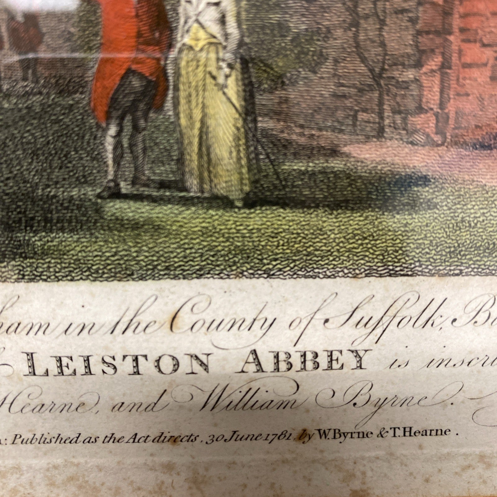 1781 Coloured Engraving Leiston Abbey W.Byrne, T.Hearne Framer H.Alden - (1767)