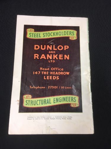 RUGBY UNION Programme Ireland Vs England Lansdowne Road February 12th 1955 (2869