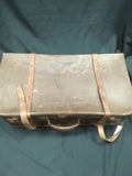 Antique Vulcan Leather Suitcase - Large prop theatre use - (2782)