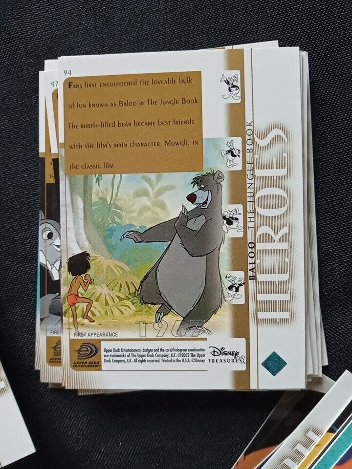 Upper Deck 2003 Disney Treasures Series Set x71 different Trading Cards -(5742)