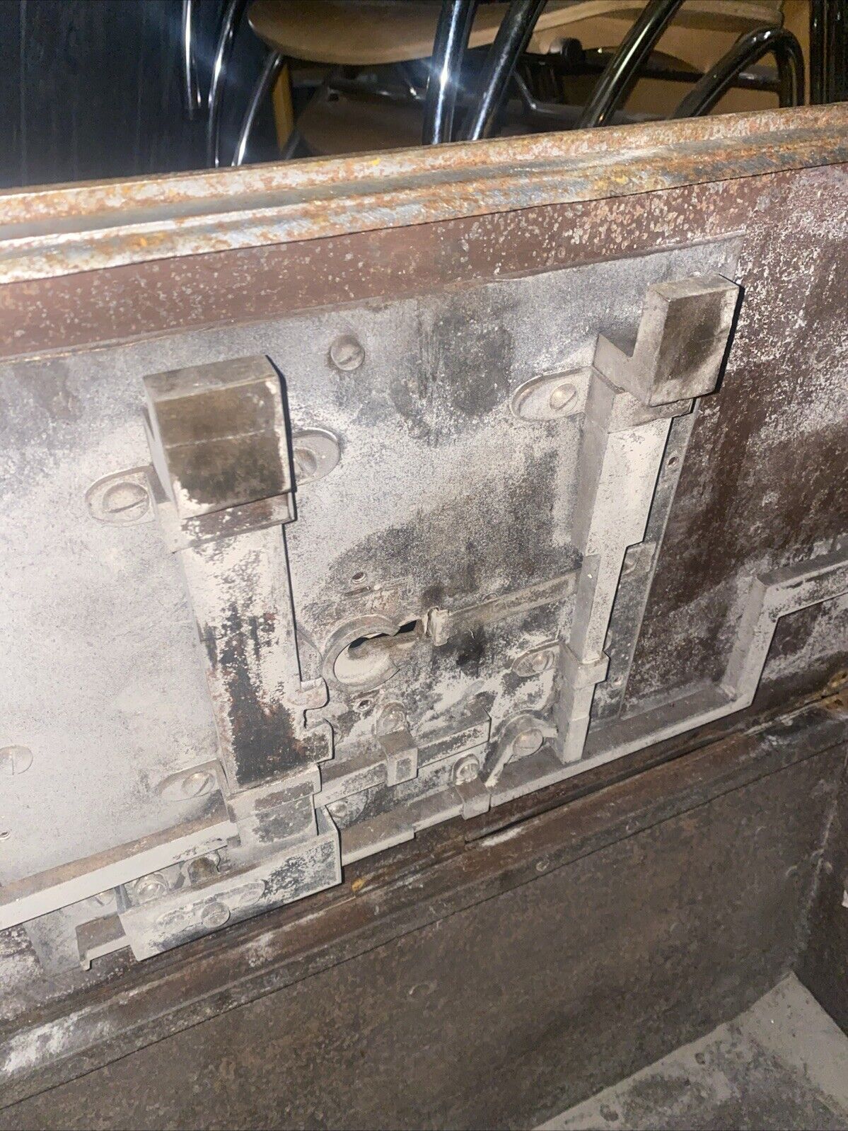 Antique Victorian Safe Metal Strongbox Ornate Rare Piece - (5056)