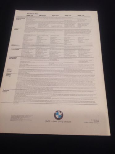 BMW 518 520 520i 525 528 - 1976 Fold out Car Brochure Leaflet - (308)