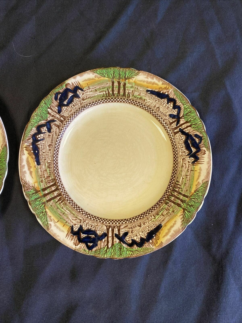 MYOTT Son & Co England's Countryside 2x 23cm Plates Vintage design - (7566)