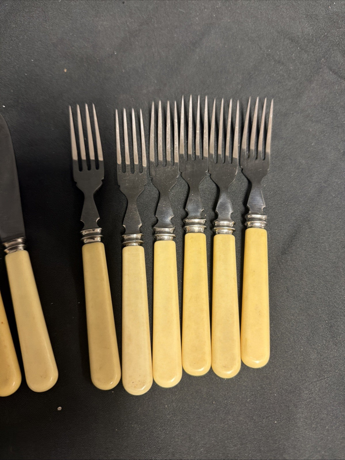 English Sheffield Stainless Steel Vintage Fish Cutlery set 12 pieces - (1834)