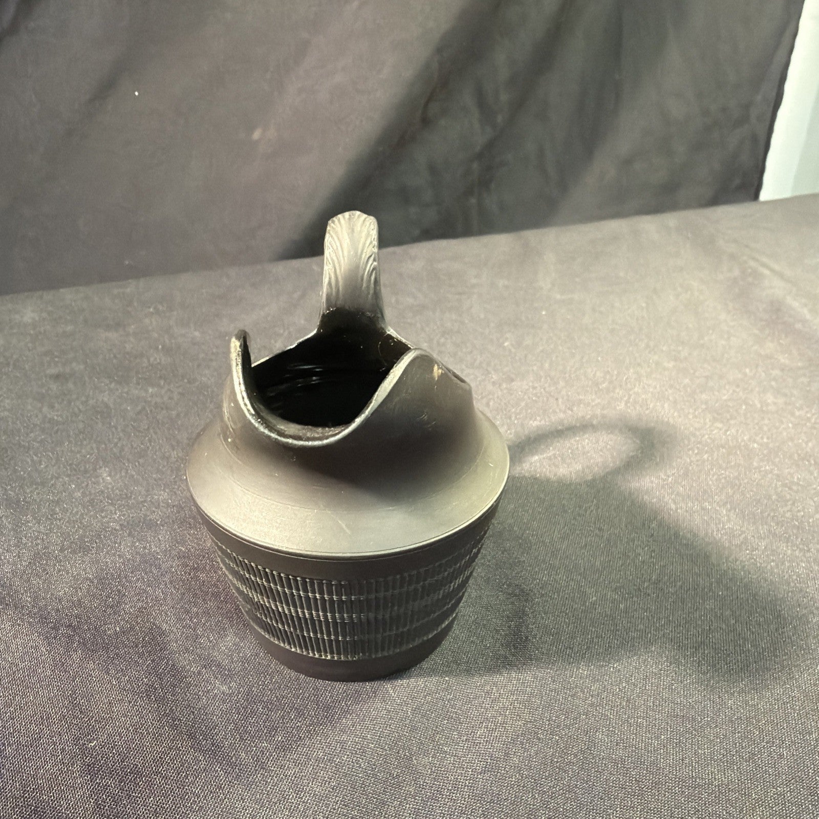 Vintage Black Basalt Jug / Creamer 9cm tall Wedgwood? - (1983)
