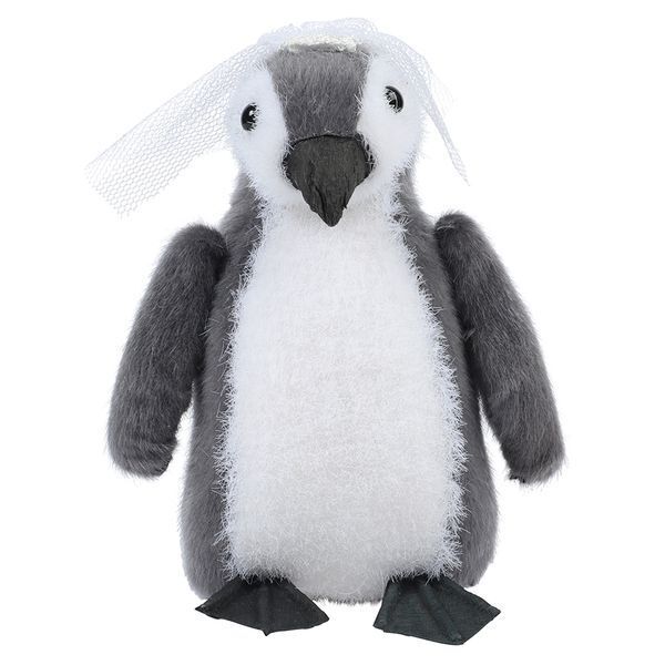BULK BUY 6 x Wedding Display Ornament gift - Penguin Bride hard plush - Paperchase