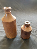 Pair of Salt Glaze Stoneware Bottles Bourne Denby Antique Home Décor - (1005)