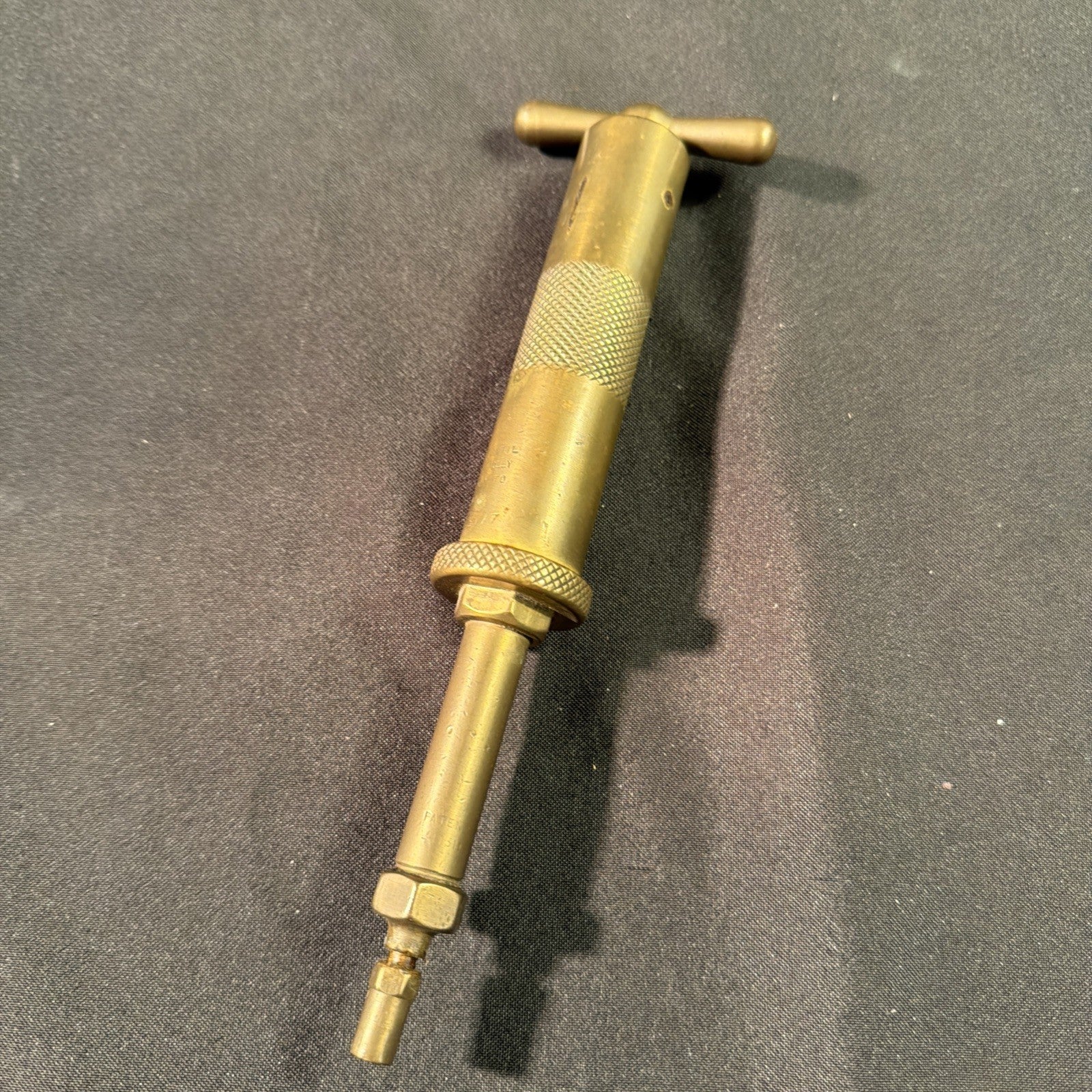 Antique 1920 ENOTS Autoram grease Gun Patent 3177 Brass - Ex Cond - (1992)