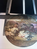 Magic Lantern Victorian Glass Round Handpainted Slide Horses & Achills ? (1115)