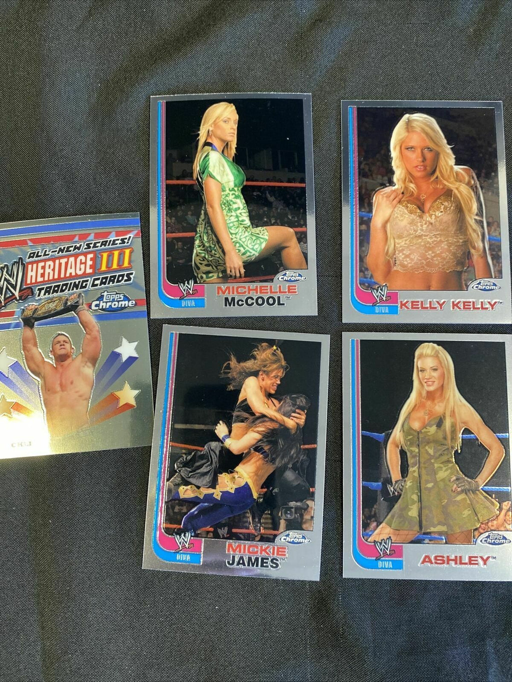 Topps WWE Chrome 2008 MINT Opened to Identify 4 x Diva + 1 Checklist Card (6658