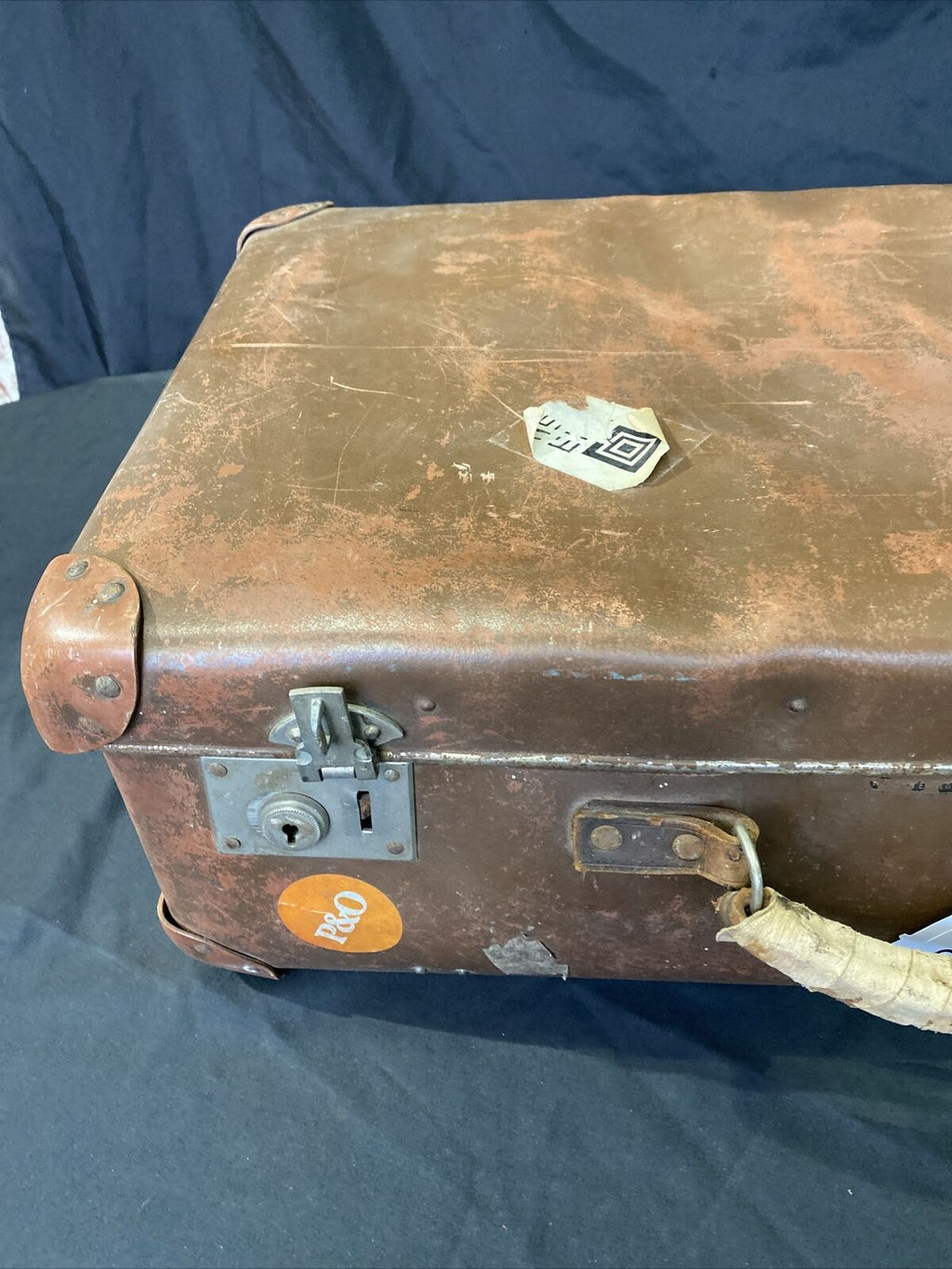 Vintage Antler Gents Travel luggage suitcase Woodbine Bremen Ship - (8413)