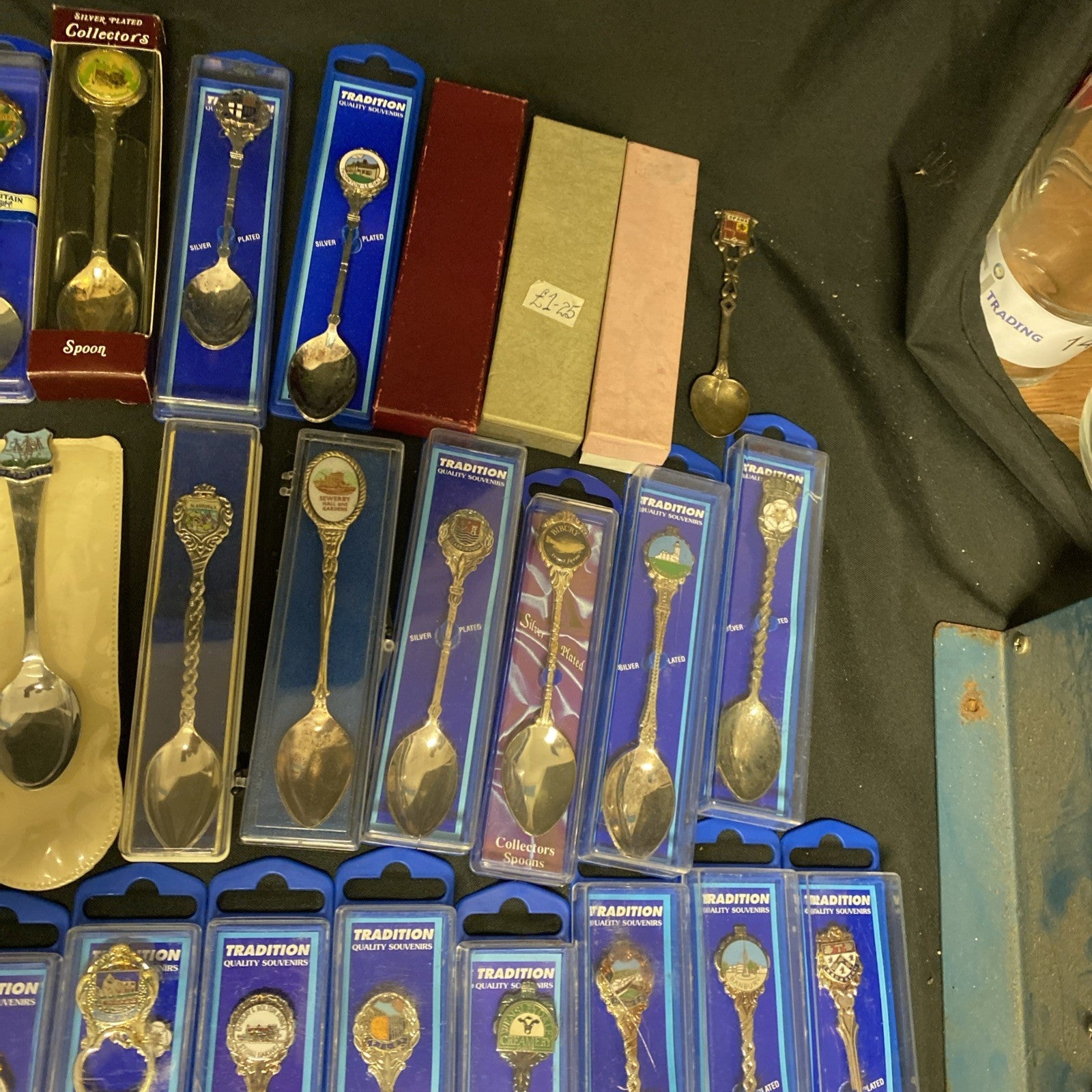 55 Collectable Souvenier Silver Plated Spoons Boxed Some Rare- (1585)