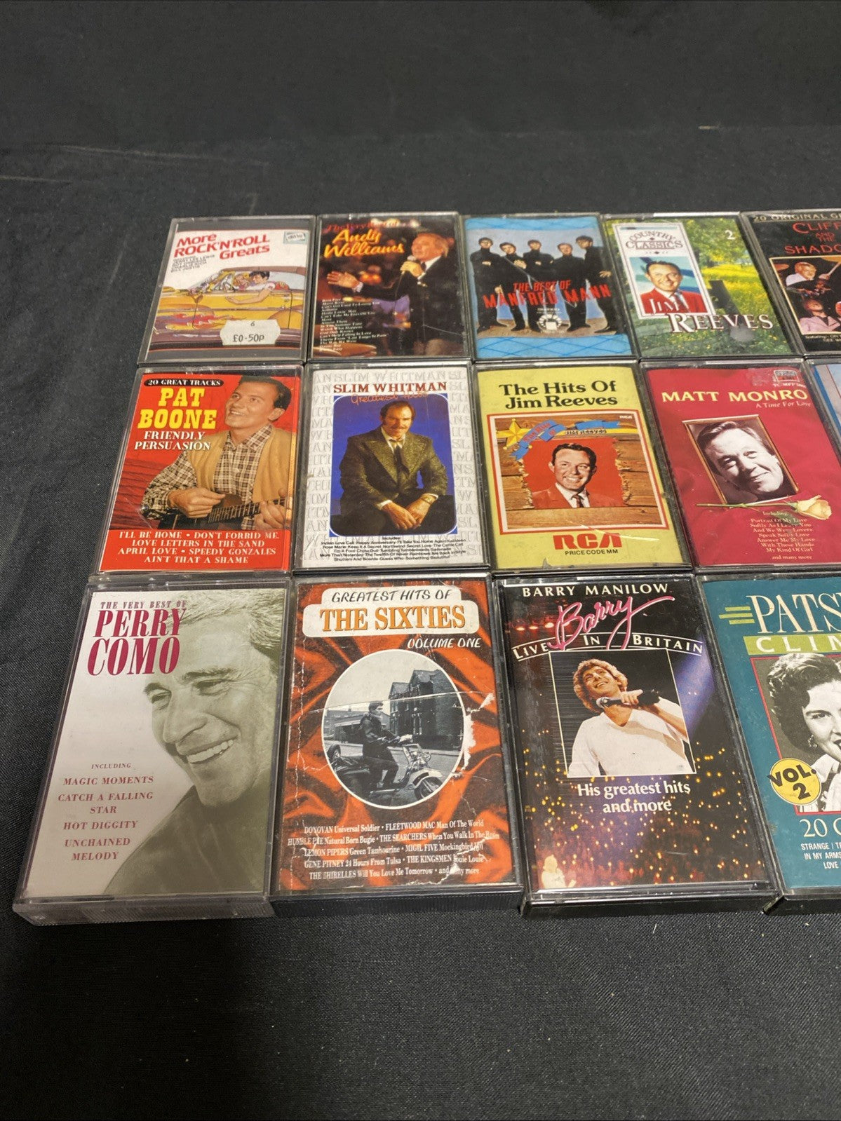 20 Cassette tapes Mainly 60's Rock N Roll Boone Como Bassey - (1734)
