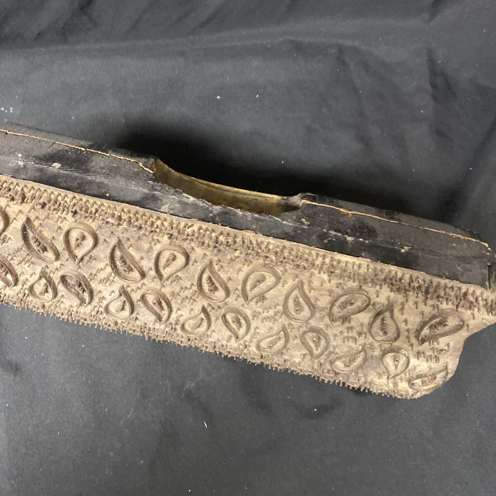 Antique Textile / Wallpaper Printing Block Large Metal Pattern - (1025)