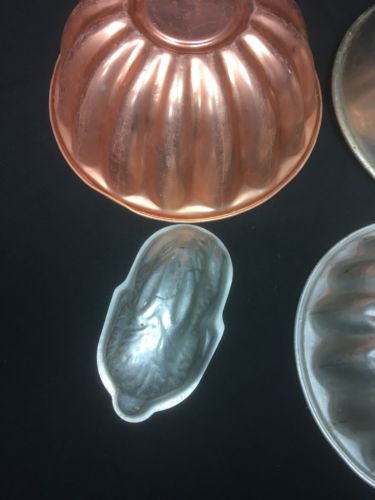 Vintage Aluminium Jelly Blancmange pans x 4 Vintage Tala rabbit - (6414)