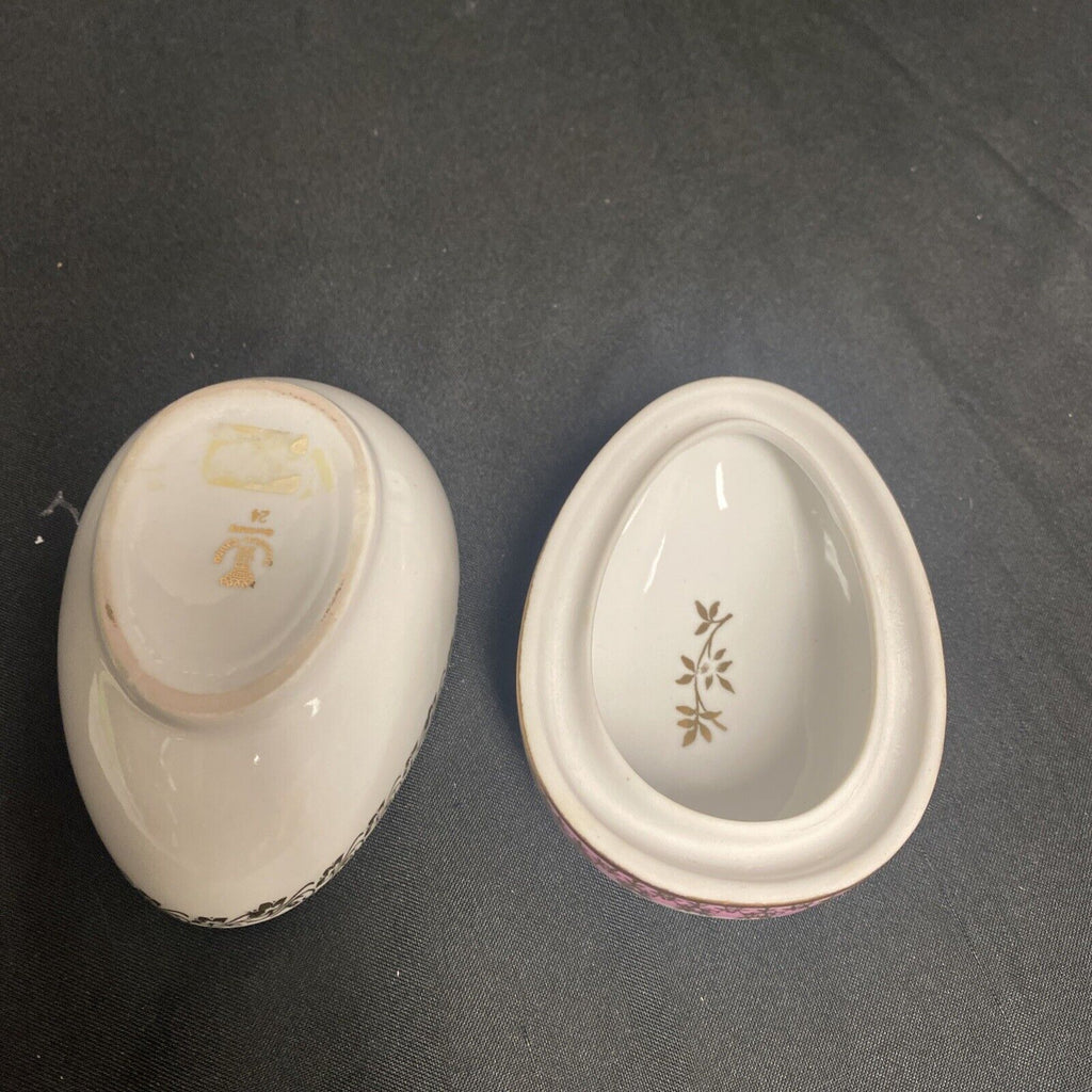 Trinket Box EGG - Bone China Made in Germany by Dresden China Egg - (9200)