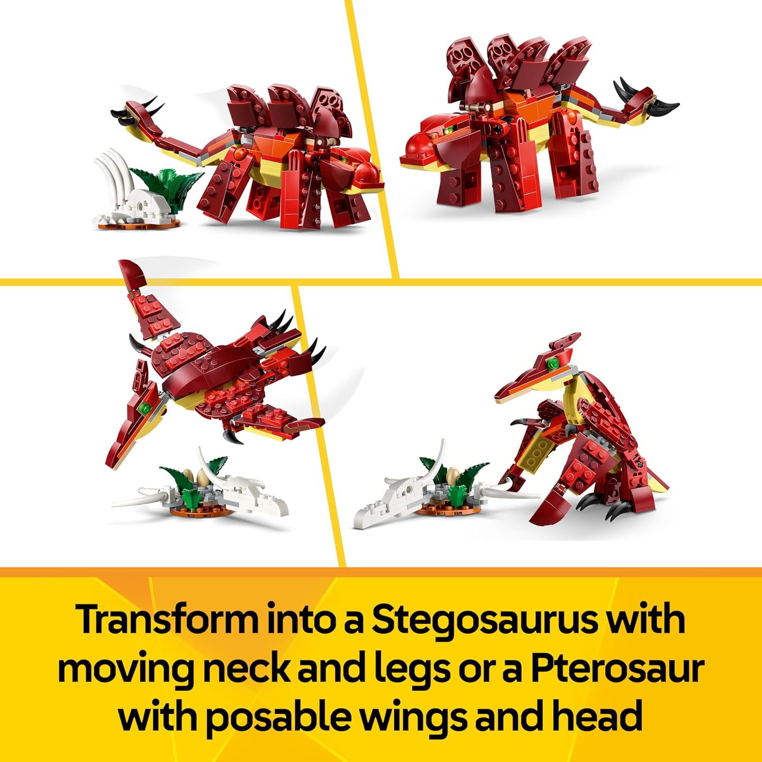 LEGO Creator 3 in 1 - Fierce Dinosaur - Velociraptor / Stegosaurus / Pterosaur - 31379