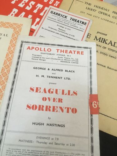 1950's Theatre Programmes x 14 - Garrick Apollo Saville Pavilion Theatre - (2955)