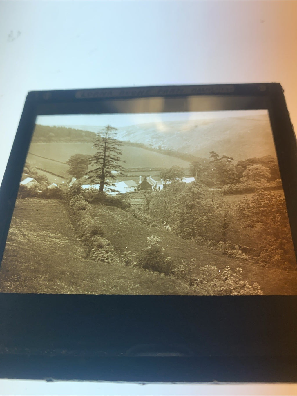 Magic Lantern Victorian Glass Square Photo Lorna Doone Farm Malmsmead (1073)