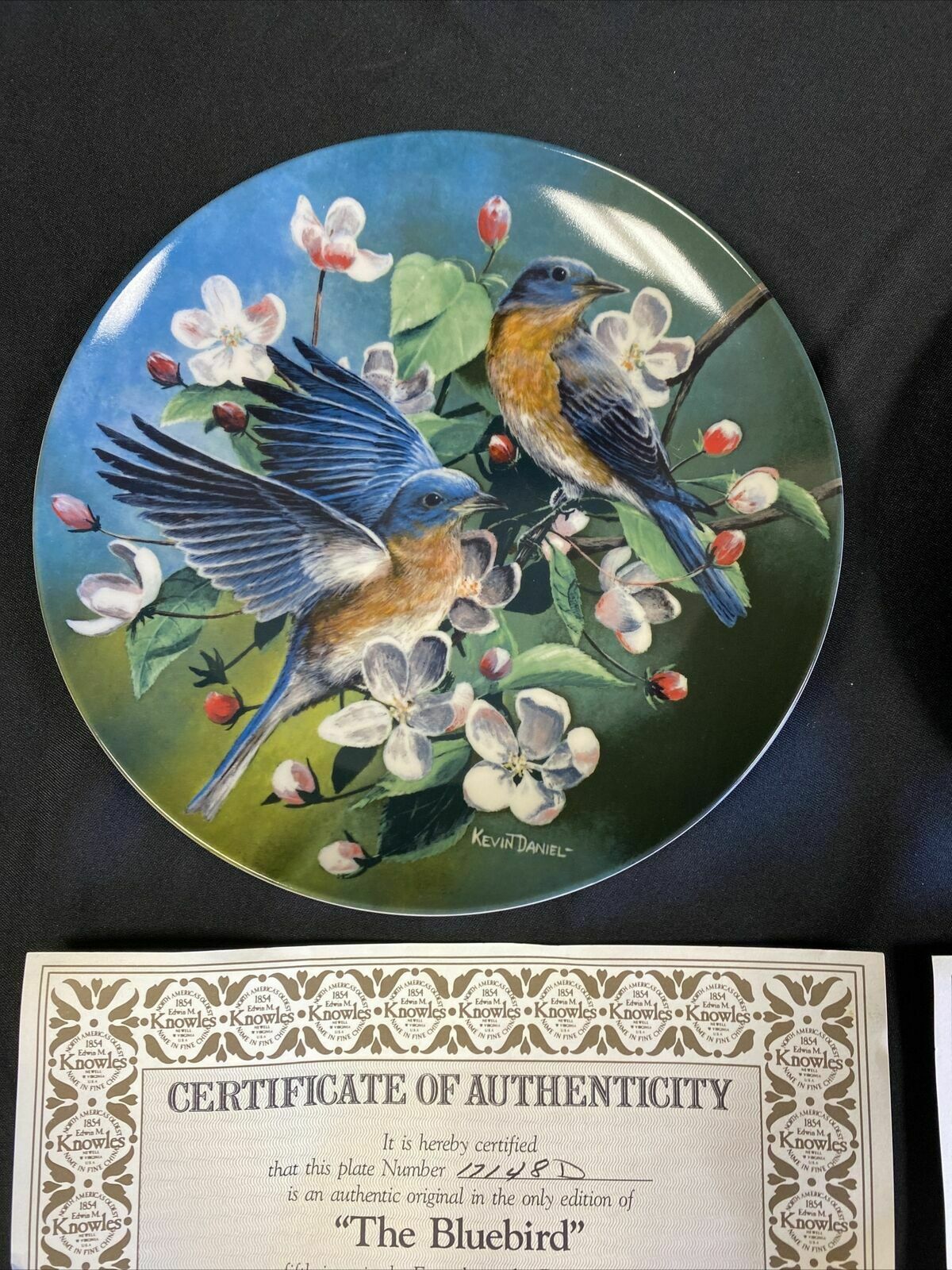 Knowles 1985 Birds in Your Garden Plates x 2 The Chickadee & The Bluebird (7835