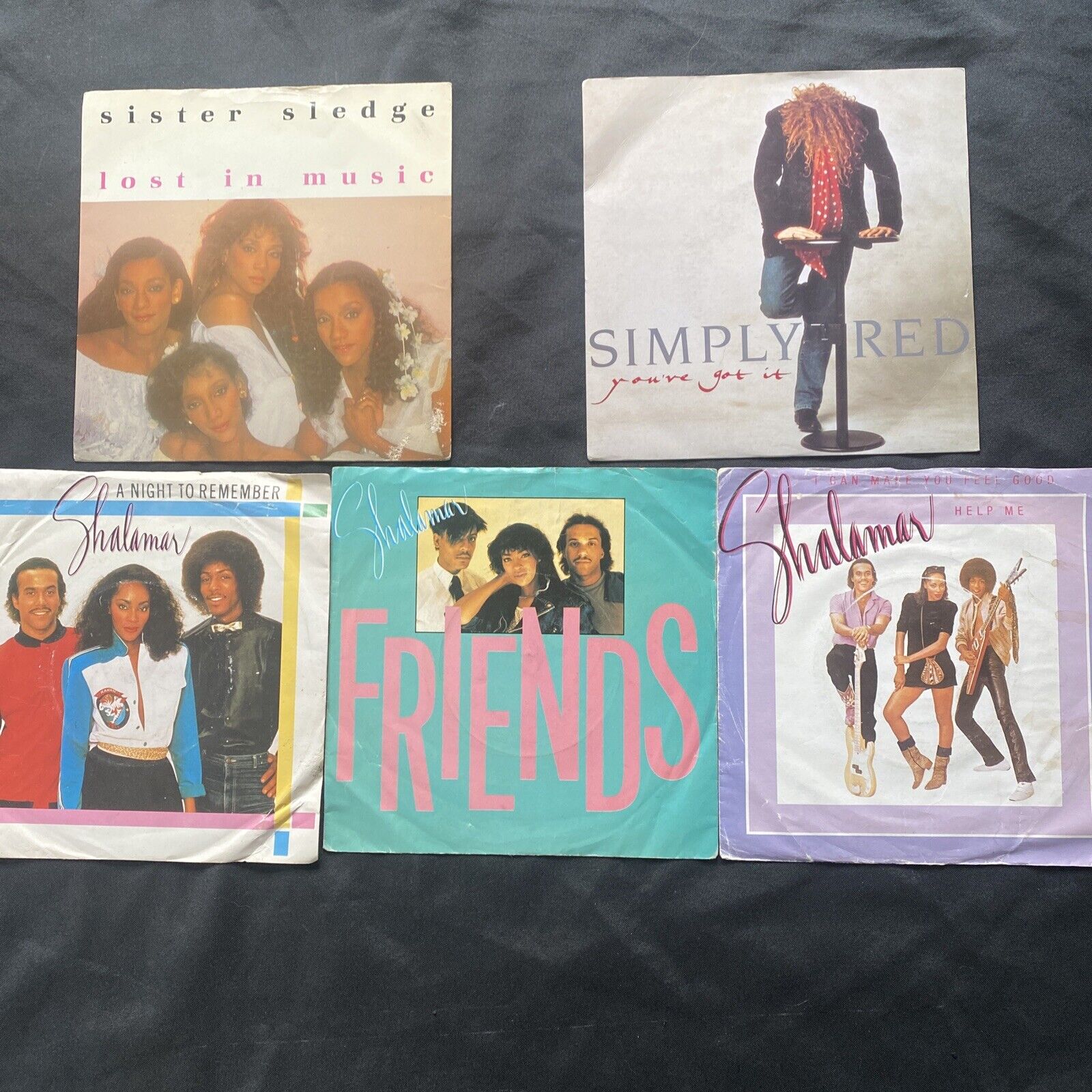 Vinyl Records 7" Singles 5 x 1980's Simply Red, Shalamar, Sister Sledge -9454