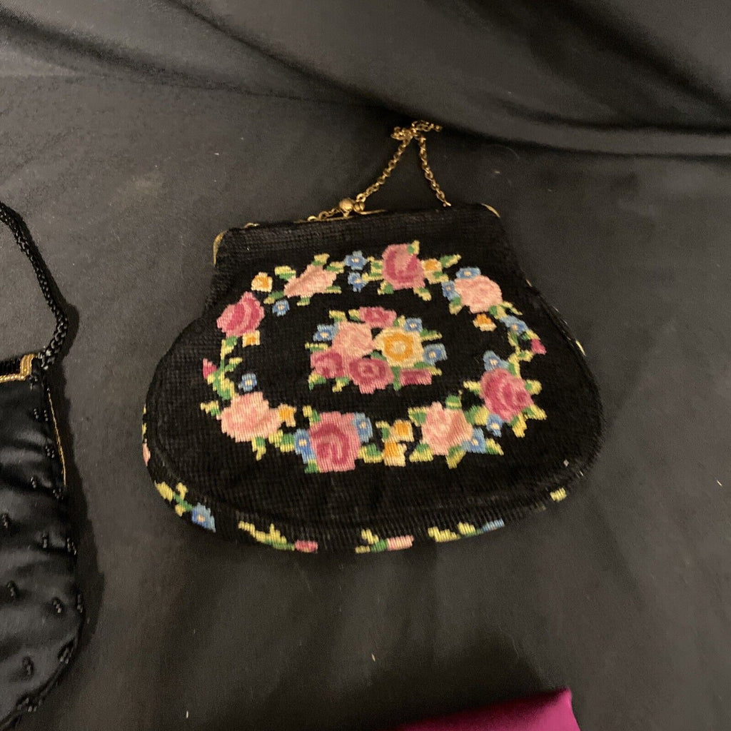 Antique Tapastry and Brass Handbag + Alexon and Avon Vintage bags - (9149)