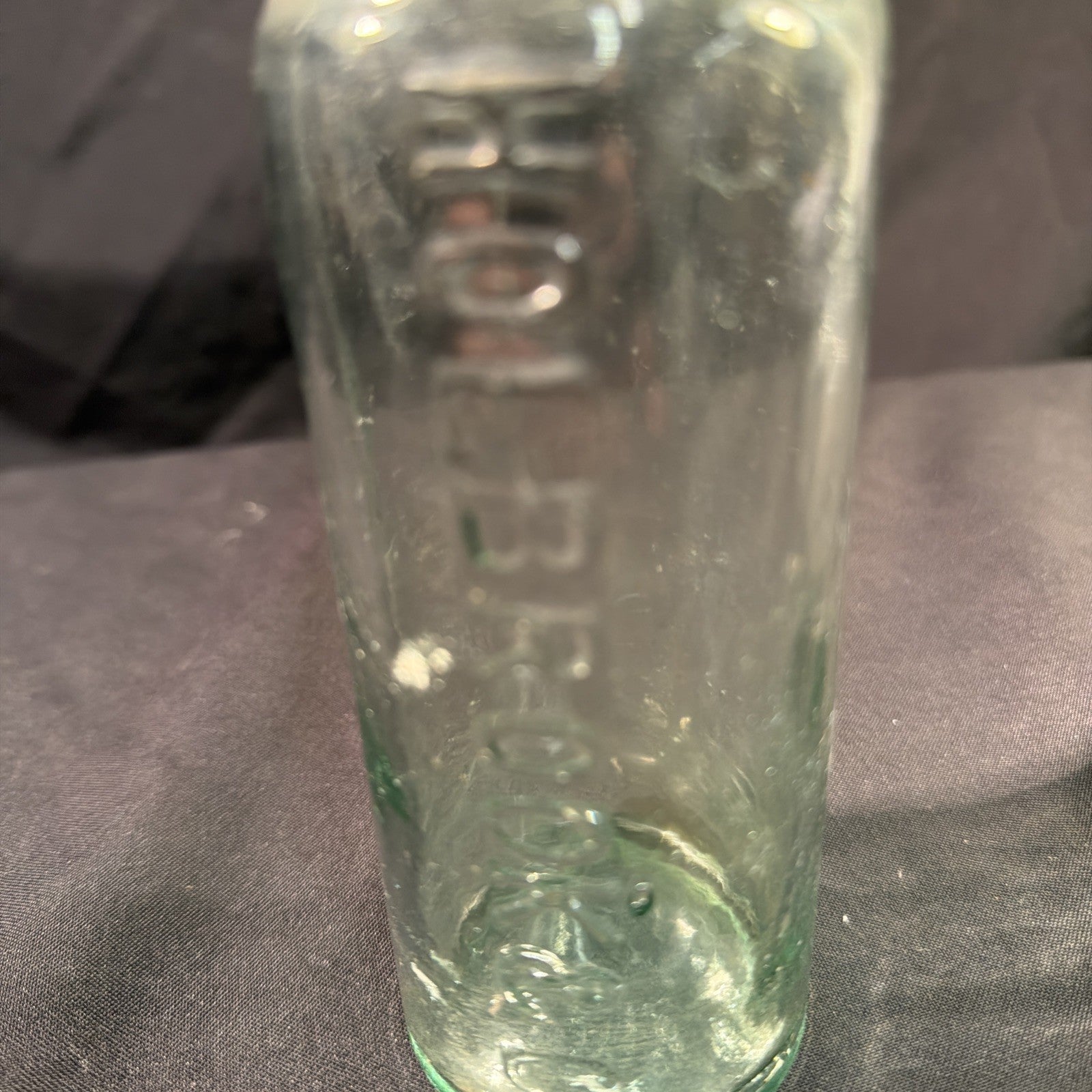 Antique Glass Bottle Holbrook & Co & Stopper 1880's 23cm tall - (2010)