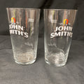 2X John Smiths Pint Glasses Lager Beer Bitter Drinks Home Bar Pub Party -(1327)