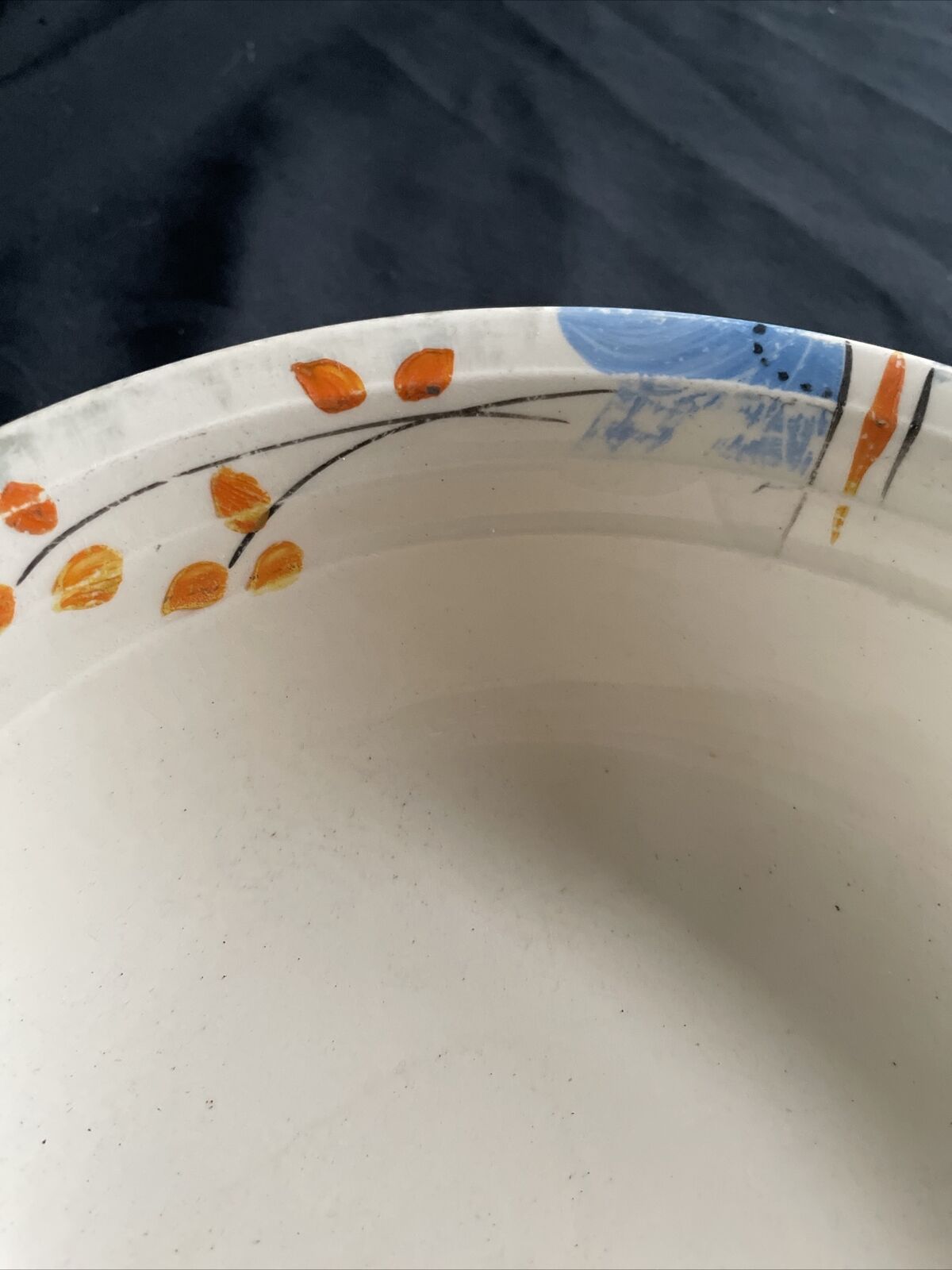 Antique Cream Bowl hand painted 220 diameter rare item - 9396