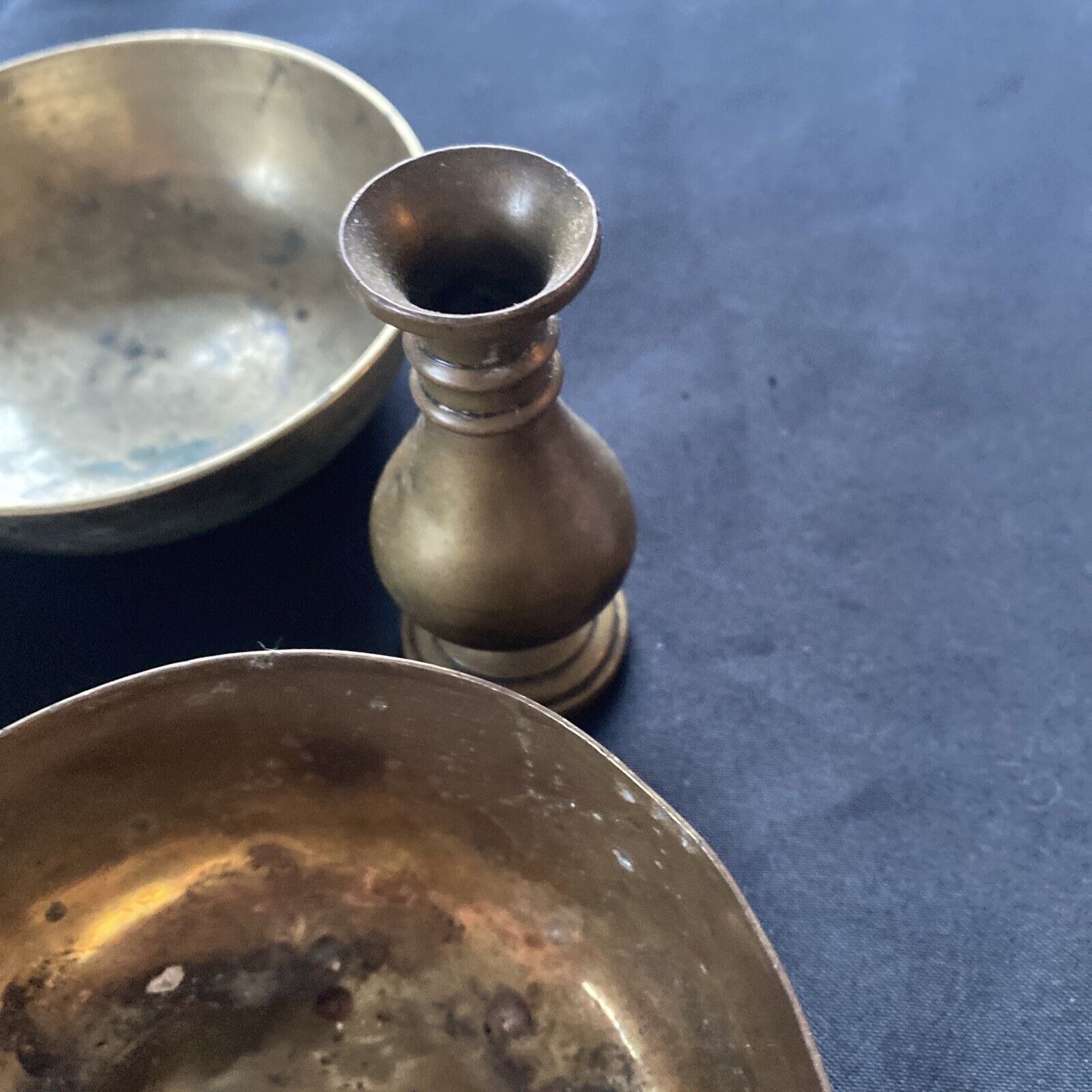 Antique Chinese Asian Brass Bronze collection Bowls ETC - (9607