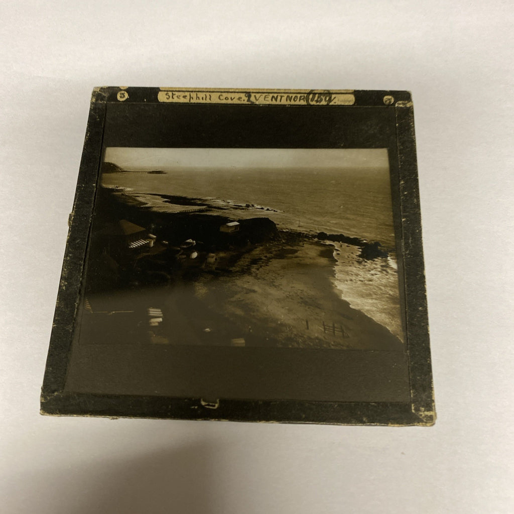 Magic Lantern Victorian Glass Square Antique Photo Steephill Cove Ventnor (1072)