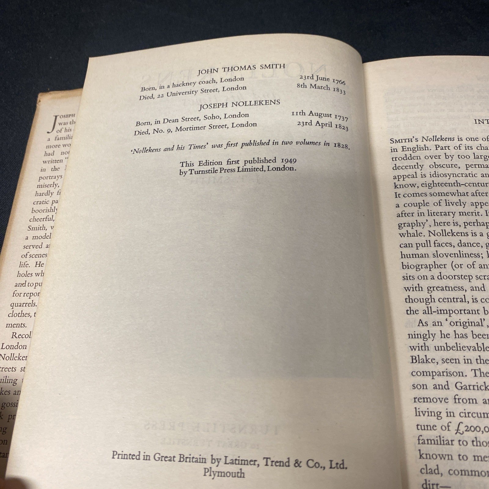 Book - Nollekens and His Times by J.T. Smith - 1949 - (1564)