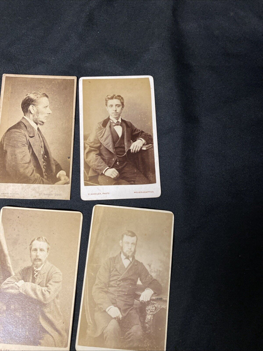 Victorian Carte De Vista CDV's x 8 Features Gentlemen Seated London - (5443)