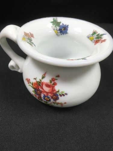 Antique Milk White Glass thick pressed potty ornament 8cm approx. - (2776)
