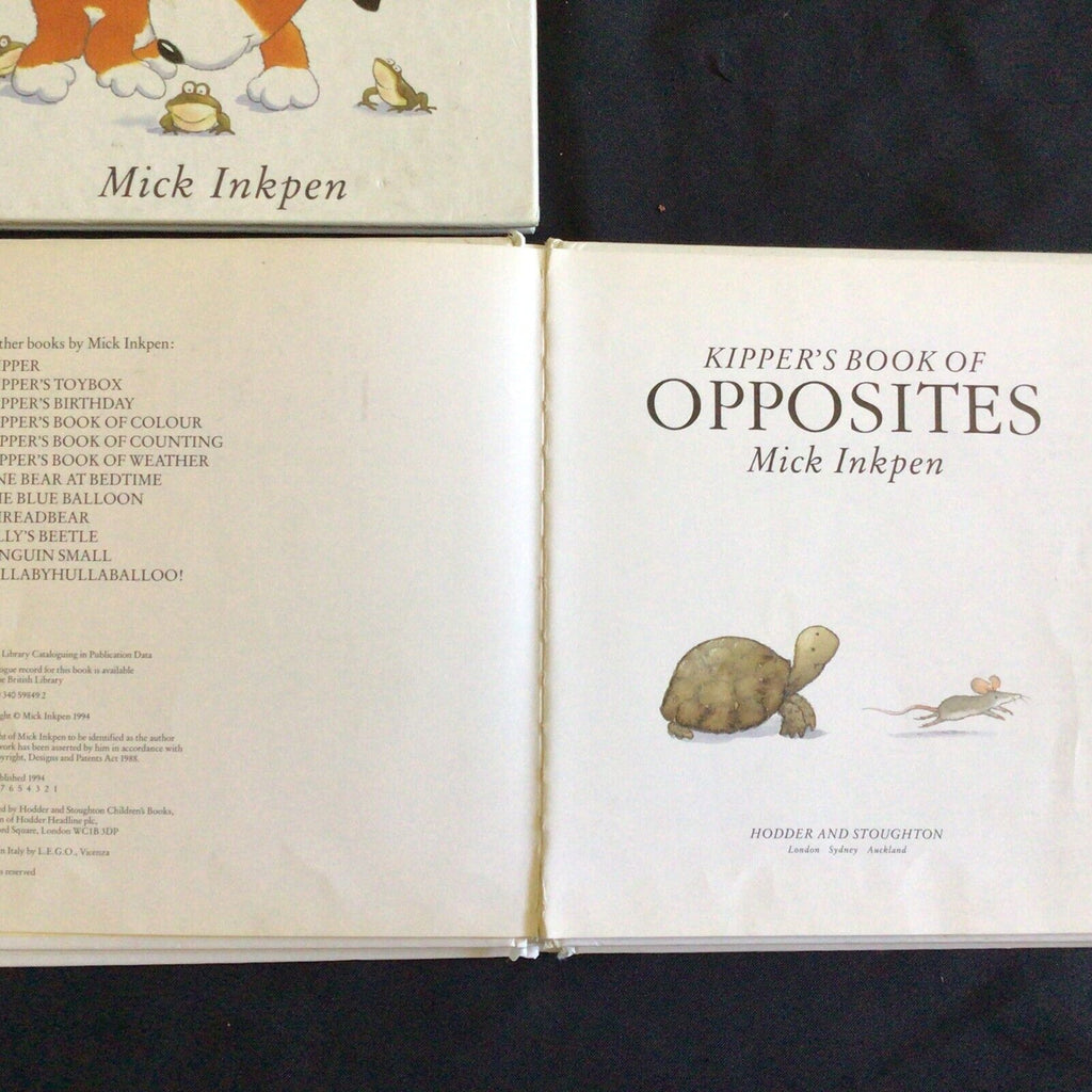 Mick Inkpen Kipper's Book of Weather / Counting & Opposites 1st Ed 1994 - (9743)
