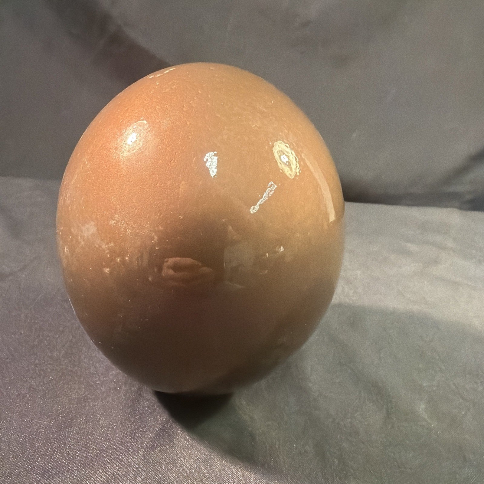 Ostrich egg Blown and decorated in copper colour African  - (1997)