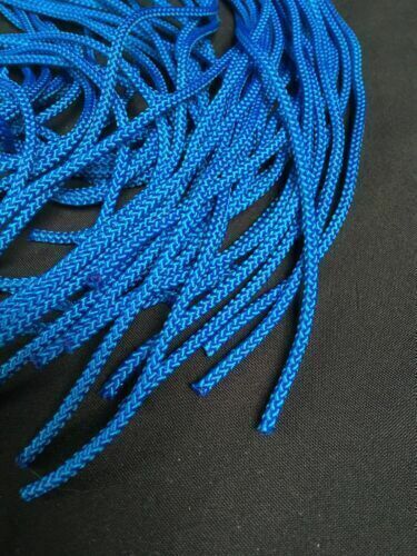 Woven Rope NYLON CORD 4mm BLUE - 1 Metre x 25 Para Cord  Macramé Camping (7089