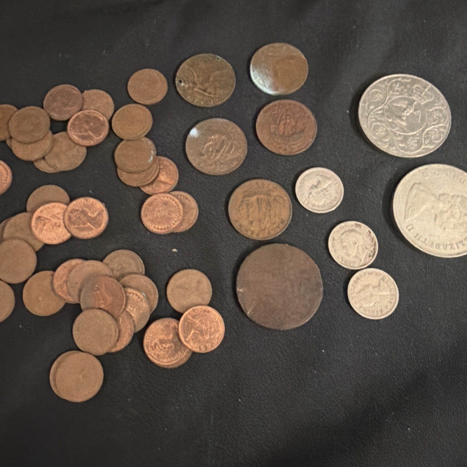 50 British Coins, Half Pennies new & Old Six Pence, Commemorative - (2361)