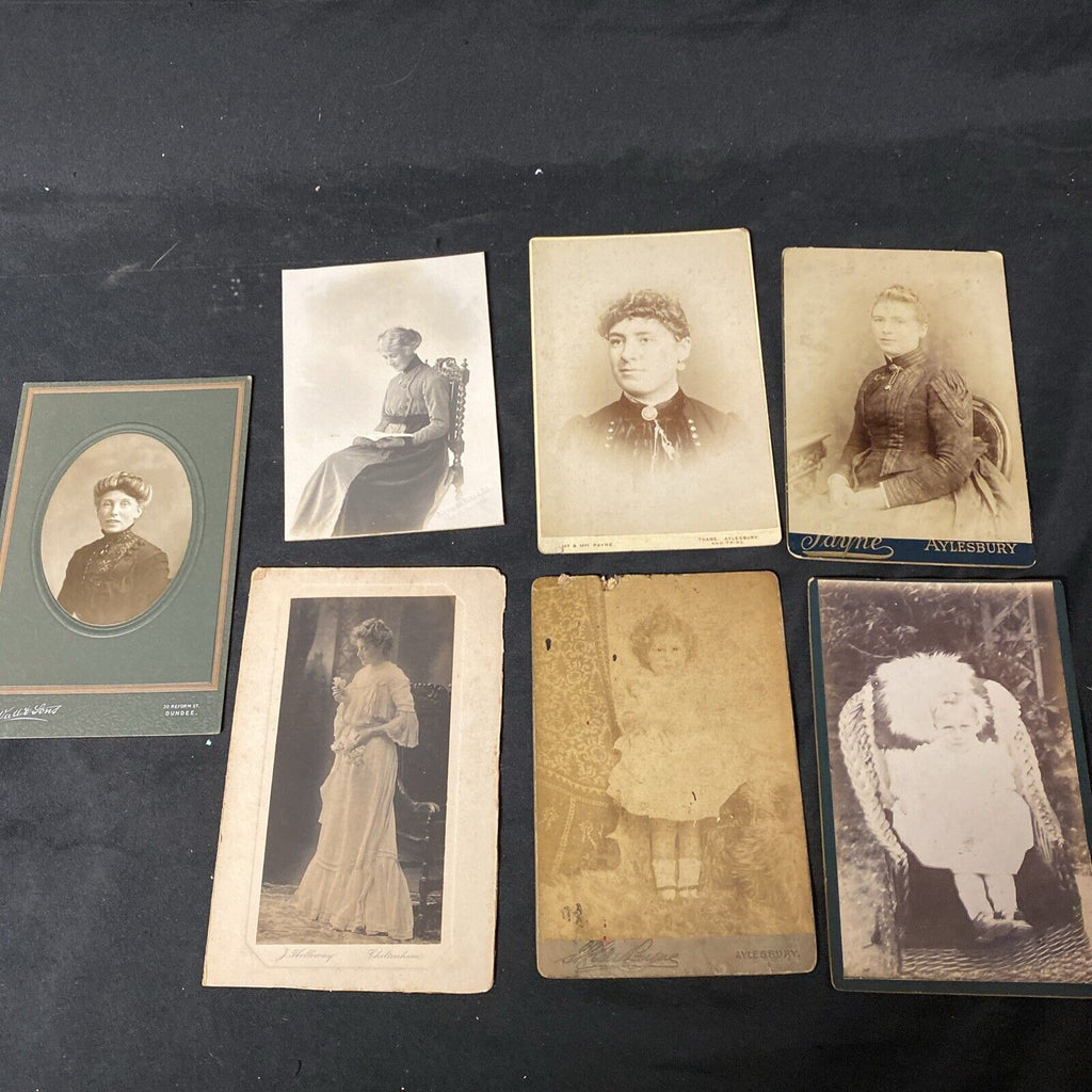 Victorian Cabinet Photos x 7 - 5 x Ladies and 2 x Children - (5510)