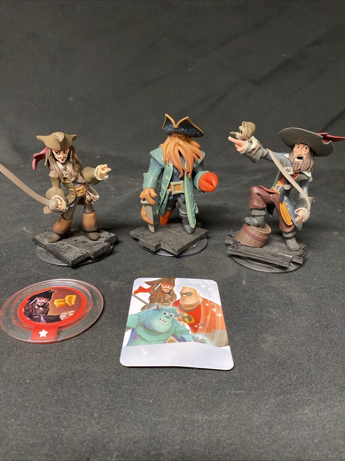Disney Infinity Figures Pirates of The Carribean Jack Sparrow  Davy Jones Barbossa (5562)