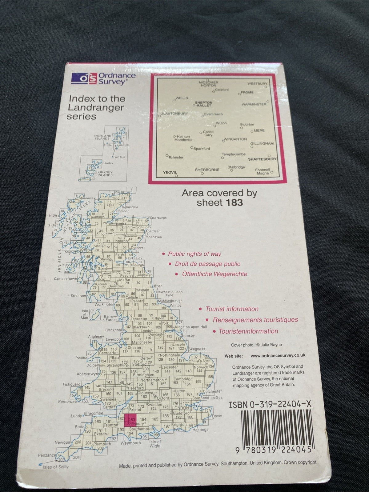 Yeovil & Frome Ordnance Survey OS Landranger Map #183 1:50 scale (1215)