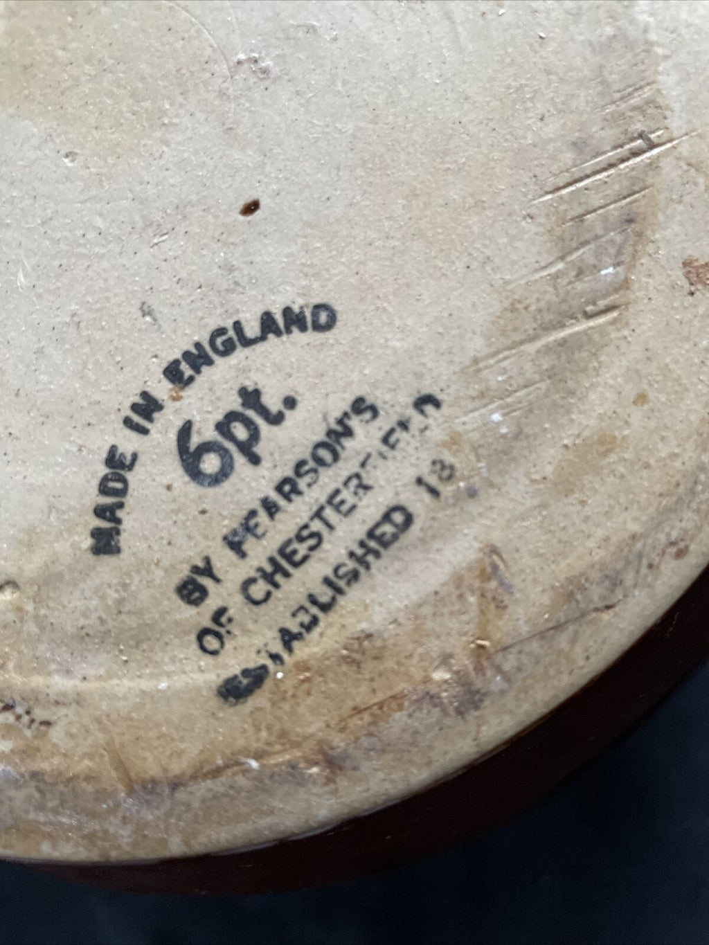 Vintage Pearsons of Chesterfield 6pt Cooking stoneware pot - (9391)