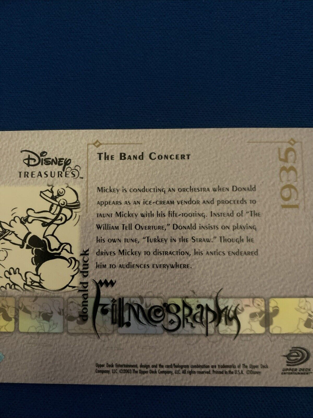 Upper Deck 2003 Disney Treasures Donald Duck filmography x37 Trading Cards (5755