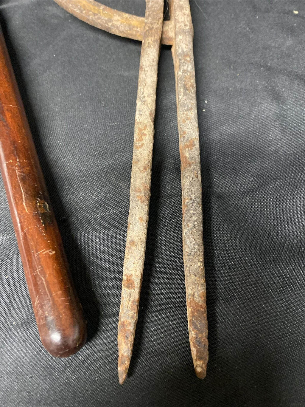 Antique Draughtmen measuring tool and rolling mahogony ruler - (5146)